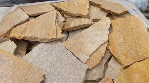 Плитняк златолит жёлтый для цоколя купить в Искитиме