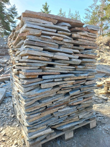 Плитняк златолит серебристый для цоколя, отмостки купить в Искитиме